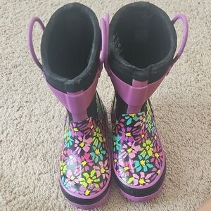 Western Chief Purple Floral Kids Rain Boots